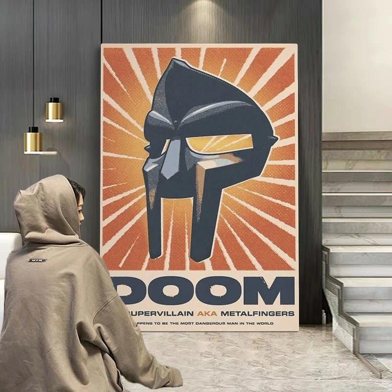 Рэперская хип-хоп рок-группа MM Food Mask MF Doom Comic Альбом Плакат Эстетический холст для настенного искусства Гостиная Украшение дома