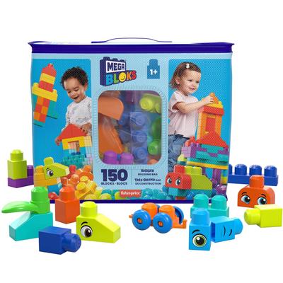 Мега Блоки (МЕГА БЛОКИ) Конструктор Mega Bloks для детей от 1 года, набор из 150 деталей [Возраст 1+] HHM96