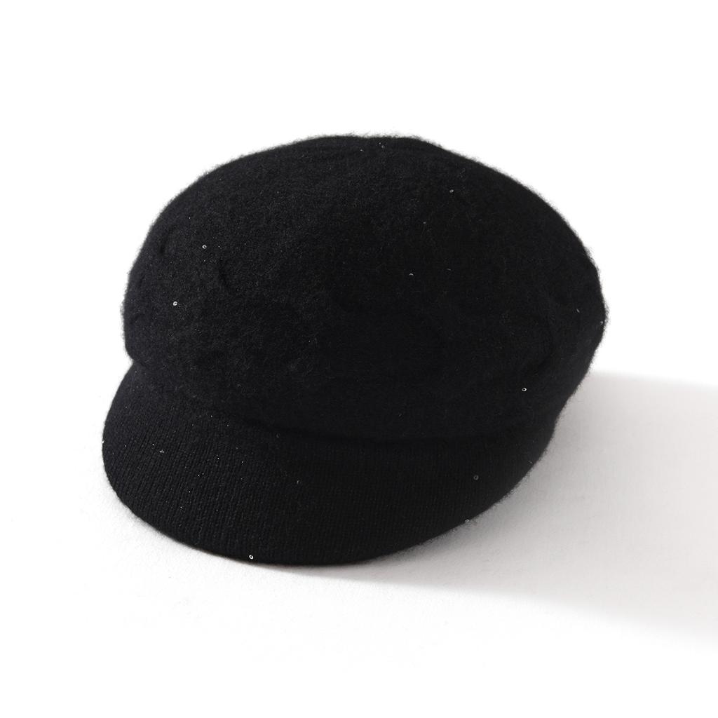 Pure cashmere cap octagonal hat British retro bud painter hat knitted hat cold hat