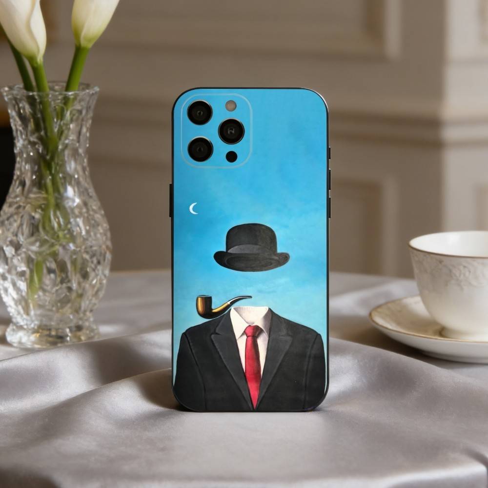H-Rene M-Magritte-S A-Art Phone Case For iPhone 17pro, 16,15,14,13,12,11 X XR Plus,Others Soft Black Cover