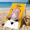 Custom Name Adventure Cute Anya Beach Towel Microfiber Beach Towel, Lightweight and Quick-Dry, for Summer Travel, Swimming Pool Gift