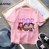 Модная повседневная детская футболка K-Pop Охотники на демонов Крутая футболка для девочек Топ Забавная футболка с принтом Детские футболки