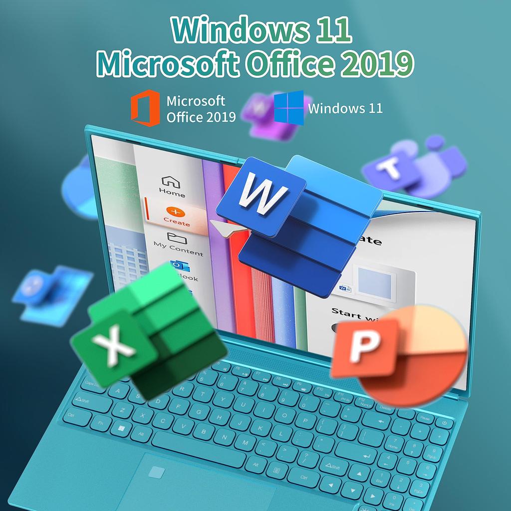 Большой экран ноутбука 11 установлен MS Office 2019 ПК ноутбук Intel Celeron N5095 Процессор для ЖК-дисплея IPS разрешение Память DDR4 16 ГБ SSD 960 ГБ Отпечаток пальца