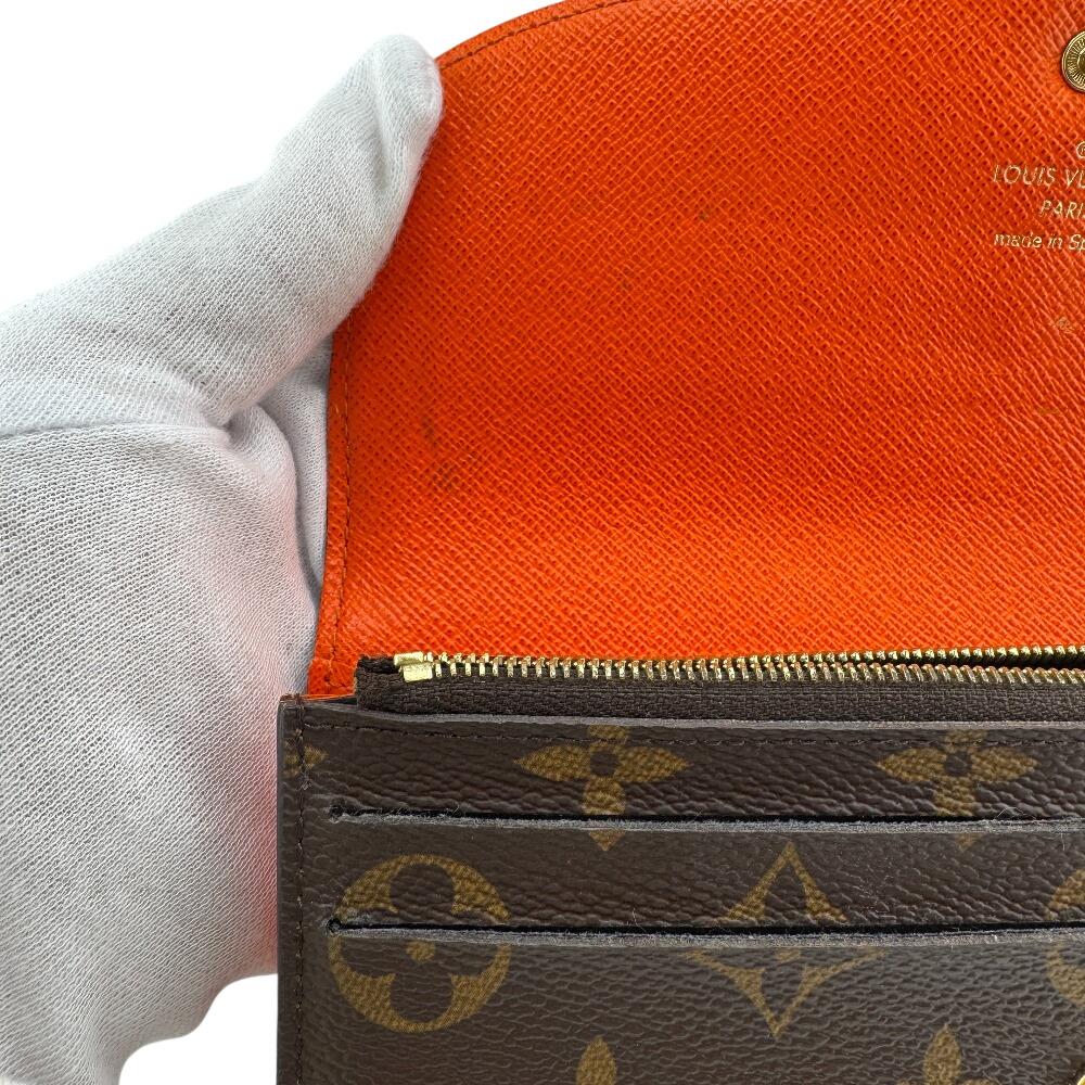 Louis Vuitton M61578 Кожаный кошелек Monogram Emily Коричневая кожа Женский Б/у