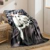 White Dog on Black Blanket for all seasons blanket lunch break throw gift