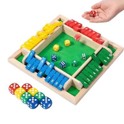Настольная игра Shut The Box Обучающая игра в кости Стратегическая игра 2-4 игрока Дети Взрослые Семейный вечер Вечеринка Интерактивная деревянная игрушка Закрой коробку