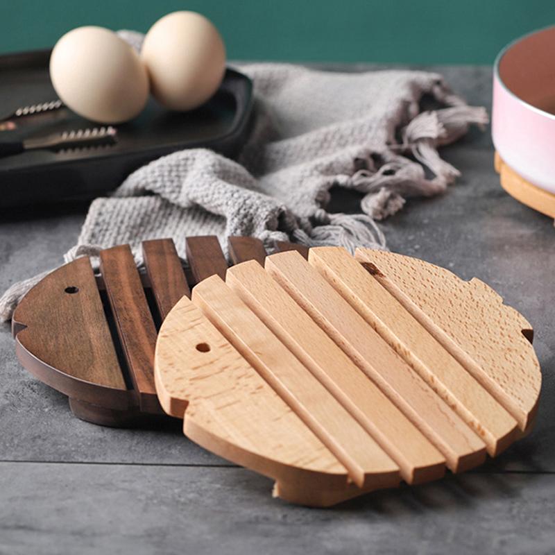 Деревянный подстаканник в форме милой рыбки, деревянные подставки под стол, коврики для тарелок, подставка под чашку, декоративная подставка для обеденного стола, аксессуары