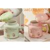 with Handle Ceramic Coffee Cup Heat-resistant Water Cup with Lid Cartoon Mirror Mug  Office