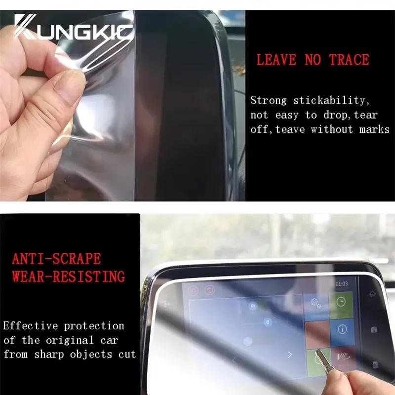 For compatible vehicle A3 8Y 2023 Car Multimedia Screen Center Gear Panel Transparent TPU Automotive Interior Protective Cover Film Decor.