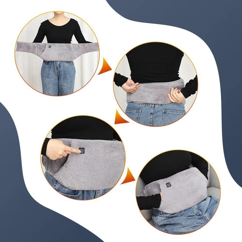 Skin-Friendly Plush Fabric Electric Heated Waist Warmer Heating Pad Body Thermal Care