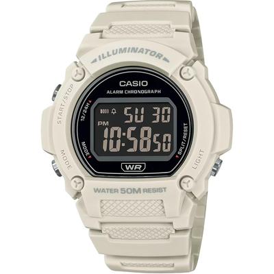 Стандартные цифровые часы W-219HC-8BV мужские матовые цвета слоновой кости международная модель [параллельный импорт]