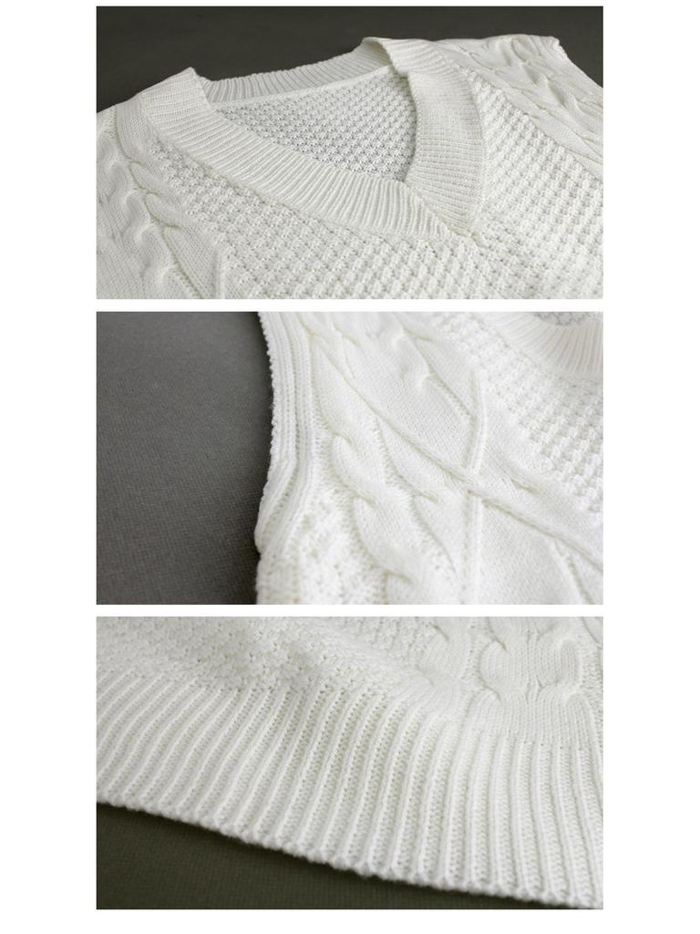 Женский жилет-свитер без рукавов с V-образным вырезом