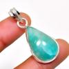 Amazonite Gemstone 925 Silver Plated Handmade Jewelry Pendant 1.51"