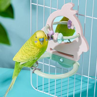 Интерактивная Птичка Снимает Скуку Зеркало Игрушка Попугай Точилка для Зубов Стойка Шест Стойка Грызун Игрушка для Птиц Аксессуары для Клетки