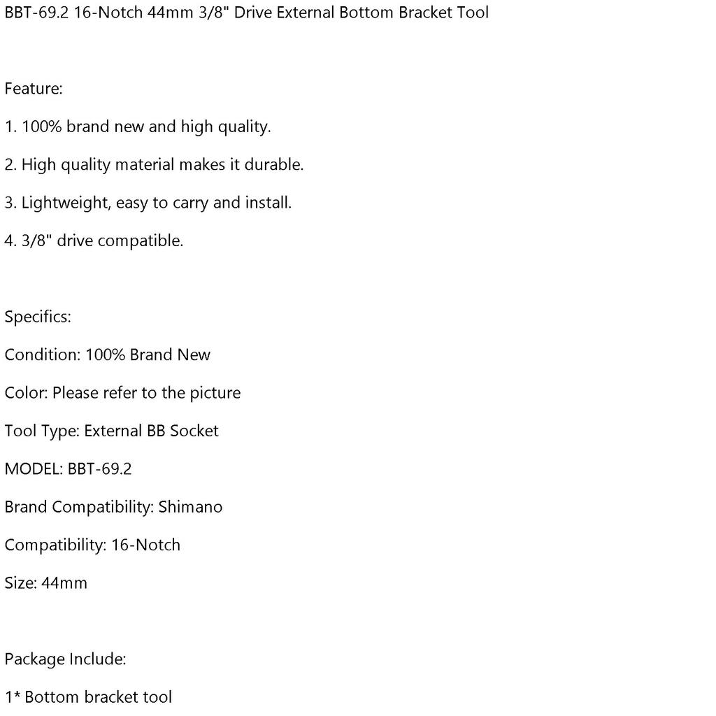 BBT-69.2 16-пазовый 44 мм 3/8" приводной внешний нижний кареточный инструмент