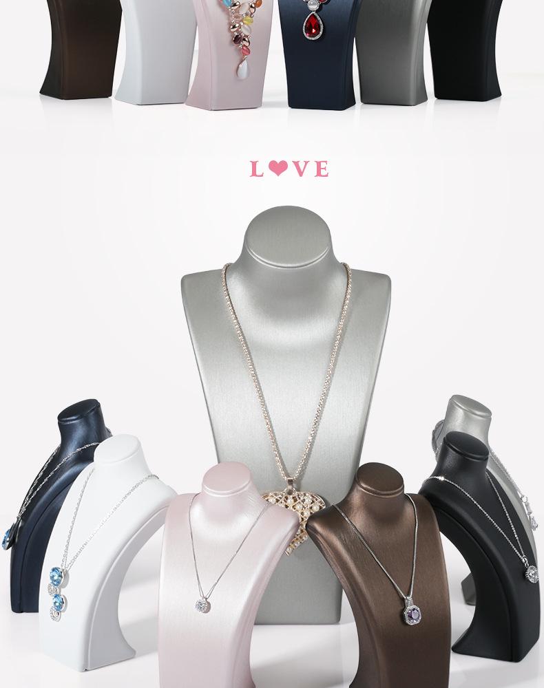 Blue Mannequin Neck Display Stand for Jewelry and Pendant Storage