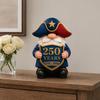 Патриотичная статуэтка гнома, Декор для сада к 250-летию Дня независимости, Скульптура гнома из смолы в красно-бело-синих тонах для двора, патио, лужайки, крыльца