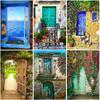 DIY 5D алмазная живопись садовый пейзаж полный круглый дрель цветок алмазная вышивка дверь пейзаж мозаика украшение дома