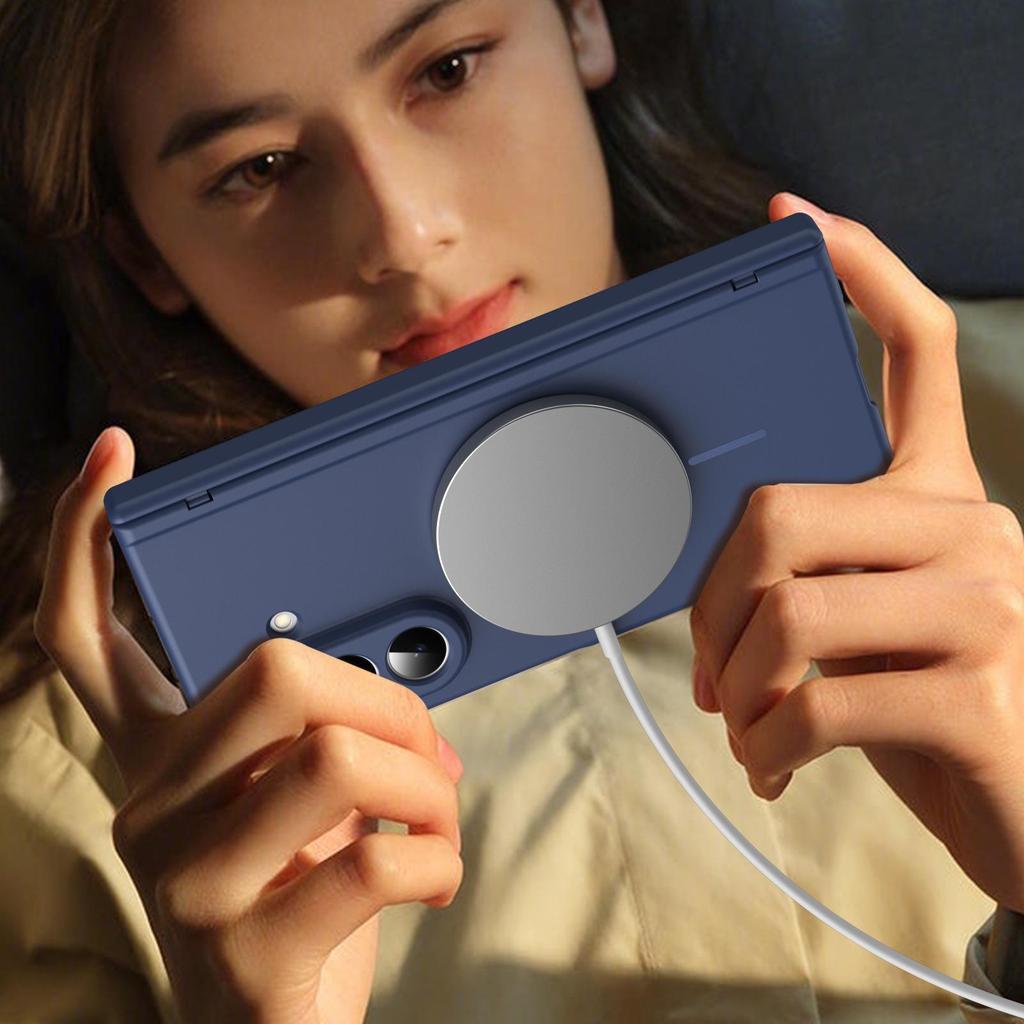 Магнитный беспроводной зарядный чехол Samsung Z Fold Series с полным покрытием и пленкой для шарнира. Совместимо с Fold7/6/5/4/3.