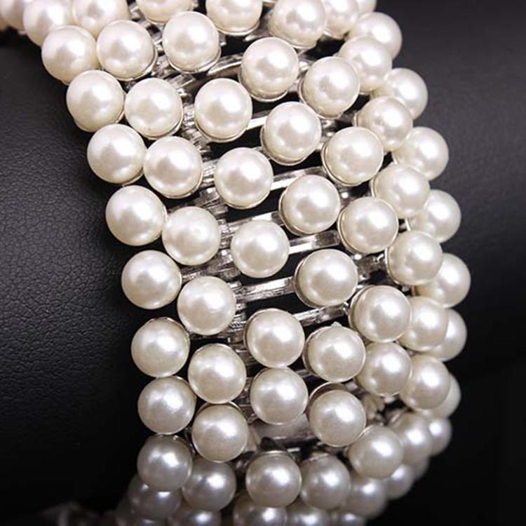 Широкий браслет из жемчужного металла, женские аксессуары