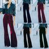 Autumn Winter Women's Collage Golden Velvet Micro-cropped High-waisted Casual Pants