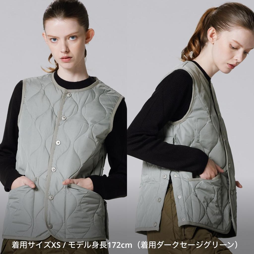 Taion Унисекс Милитари Жилет с круглым вырезом и пуговицами 004B2ML-1