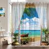 Окно Снаружи Лес Мост Весенний Пейзаж Креативность Шторка для Душа Дзен Камень Дерево Здание Пейзаж Тканевые Шторы С Крючком
