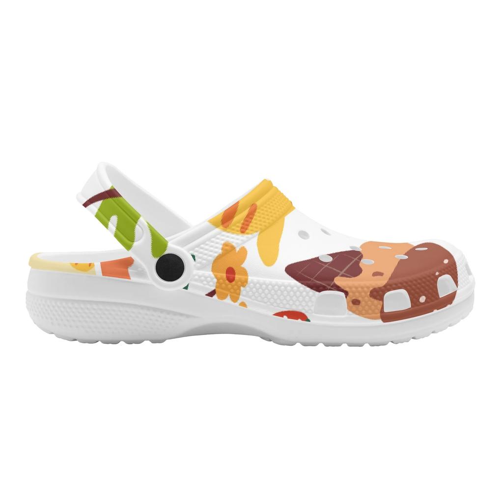 Unisex EVA Beach Shoes Colorful Printed Ventilated Easy Clean Slip On Beach Shoes Pool Area Bathroom Home Walking Shoes Beach Wear