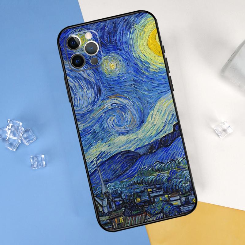 Чехол для телефона 'Звездная ночь' Ван Гога Для iPhone 16 Pro Max 12 13 Mini 11 14 15 Pro Max XR 16 15 Plus 16e Защитный чехол