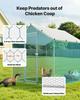VEVOR Metal Chicken Coop, 6.56x6.56x6.56ft Large Walk-in Chicken Runs with Cover, Spire Roof Hen House Enclosure with Security Lock