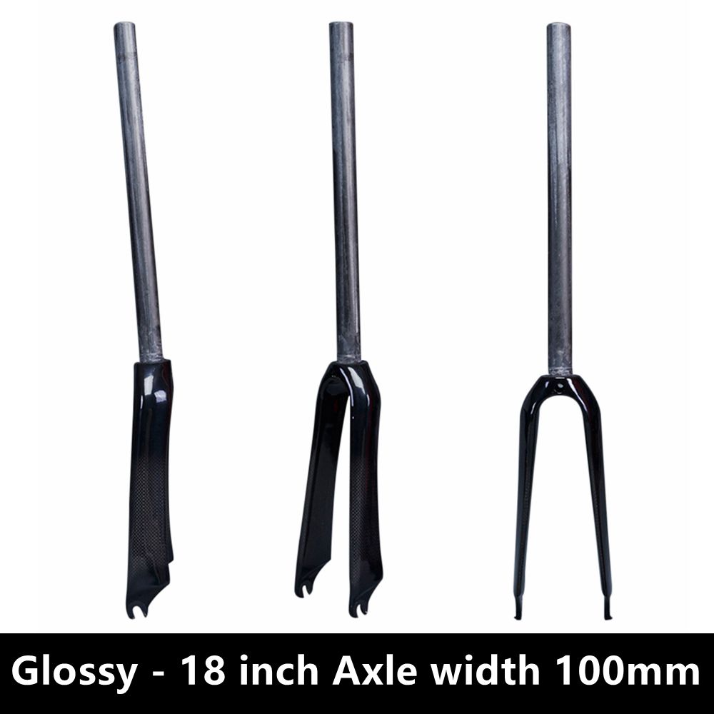 Carbon Fiber Fork Bike Folding BMX Bicycle Front Fork Parts V Brake 14 16 18 20 22"inch Axle width 74mm or 100mm