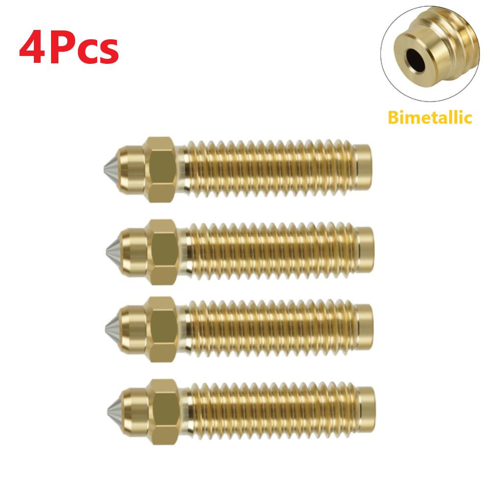 1-10Pcs Bimetallic Nozzle For Elegoo Centauri Carbon Brass Hardened Steel Hotend Nozzle 0.2/0.4/0.6/0.8mm 3D Printer Accessories
