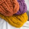 New Candy Colors Kpop Trend Twist Woolen Beanie Hat Autumn and Winter Women's Cap Keep Warm Winter Hat Plush Thread Knitted Hat