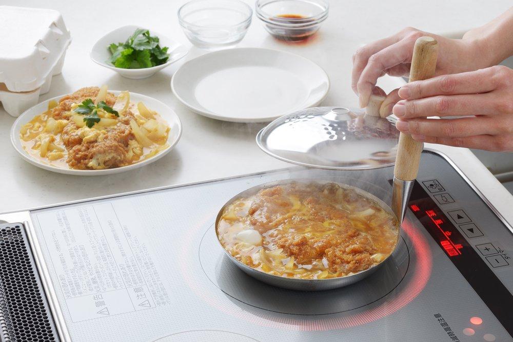 Yoshikawa Oyako Nabe 19cm x x Stainless YH8968 Japanese-made (Parent-Child Pot), (W) 16.4cm (D) 2.5cm (H), Steel, Silver,