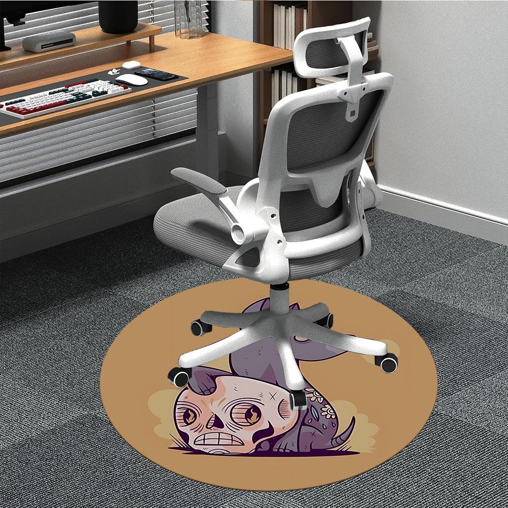 1pc Sugar Skulls Office Round Area Rug, Mat Suitable For Office, Under Office Chairs Bedroom Living Room Home Decor, Room Deco