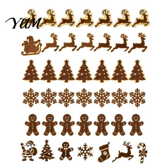 Festive Holiday Wall Ornaments 7Pcs LED Reindeer Decorations for Christmas, Wooden Glowing Deer/Santa Claus/Xmas Warm Lamps Tree/Snowflake/Socks