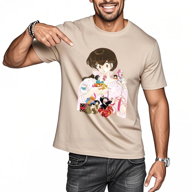Tshirt Men Adult New Teeshirts Anime Girl With Pets Short Sleeve Classic Tshirt Cool Cotton Essential Teeshirts