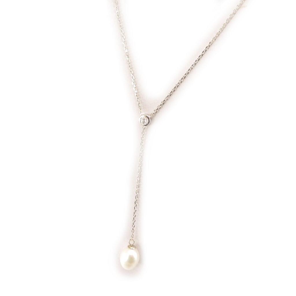 Les Trésors De Lily [C9449] - Серебряное колье «Unique» Серебро белое (родиевое покрытие) - 8x1 см