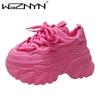8,5 см новые высокие кроссовки на платформе женские толстые подошвы спортивные женские кроссовки вулканизированные туфли женские массивные кроссовки Zapatillas Mujer