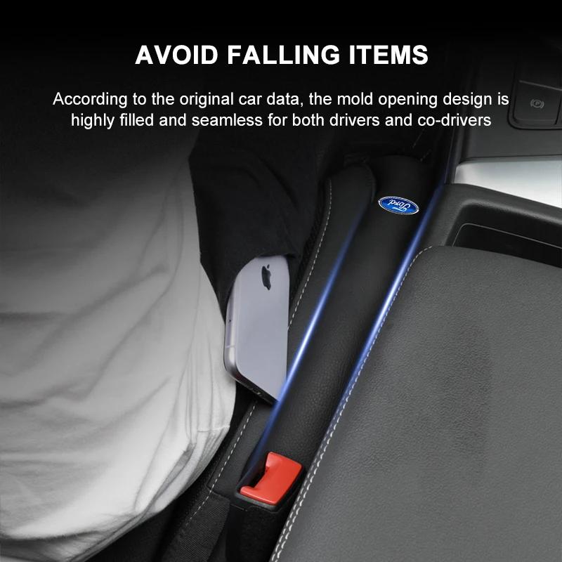 Hot New Car Seat Gap Filler Soft Car Styling Padding Leather Leak Pads Plug Spacer For Ford Fiesta MK7 2012 2013 2014 2015 2016