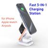 100W Wireless Charger 3 In 1 Magnetic Foldable Wireless Charging Station for iPhone 15 14 13 12 11 Pro  Watch 8 9 Airpods