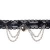 Glammuse [Glam Choker Series] Heart Chain Ribbon Lace Choker