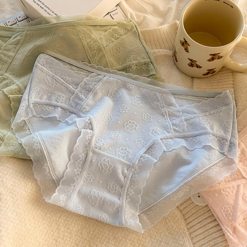 Женское нижнее белье из чистого хлопка 5A класса для младенцев, дышащее, антибактериальное, бесшовное, удобное, с треугольными чашечками и средней талией