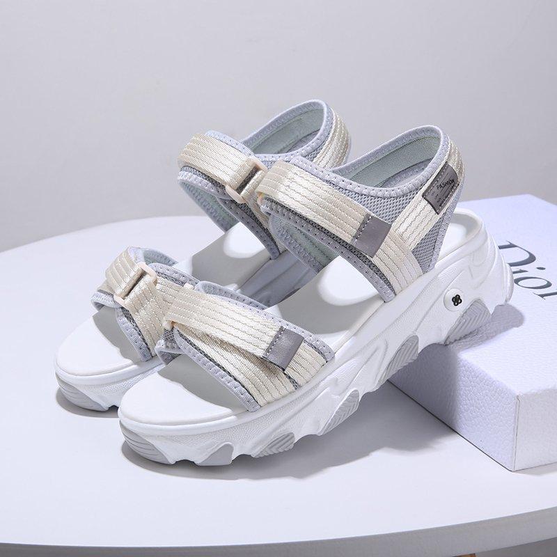 Женские прогулочные спортивные спортивные сандалии с открытым носком, повседневная уличная походная летняя обувь, сандалии на массивной платформе с регулируемыми ремнями, пляжные водные сандалии