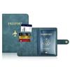 Leather Passport Protection Set with Edge-Bound PU Holder and Document Storage Bag