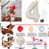 Milk white digital column balloon set with cute dog aluminum foil balloons for anniversary, birthday party decoration (0-9)
