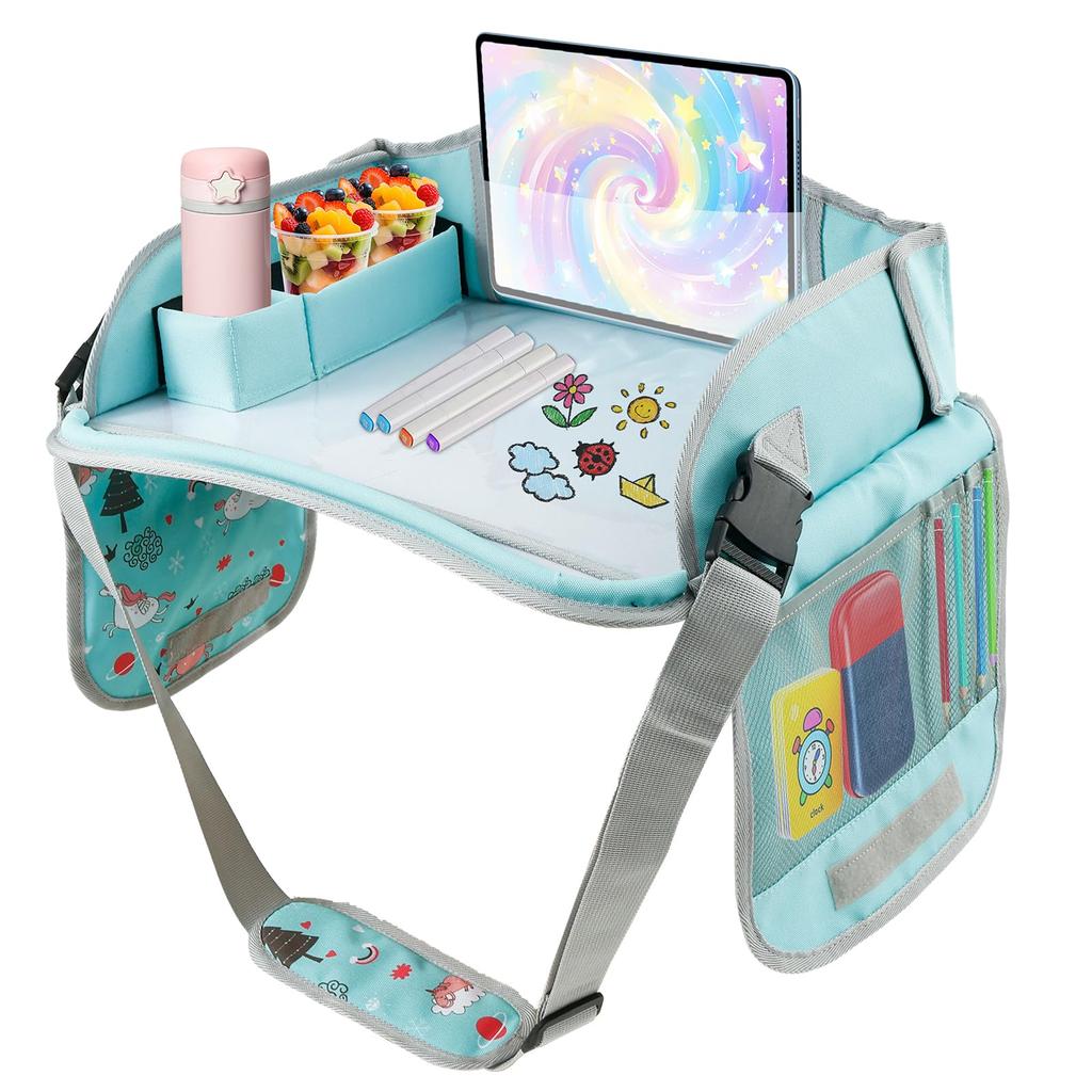 Car Tray Table for Kids Cars Seat Travel Tray Portable Drawing Board Play Pallet Cars Seat Detachable Lap Trays Carseat Table Trays for Kids in Car