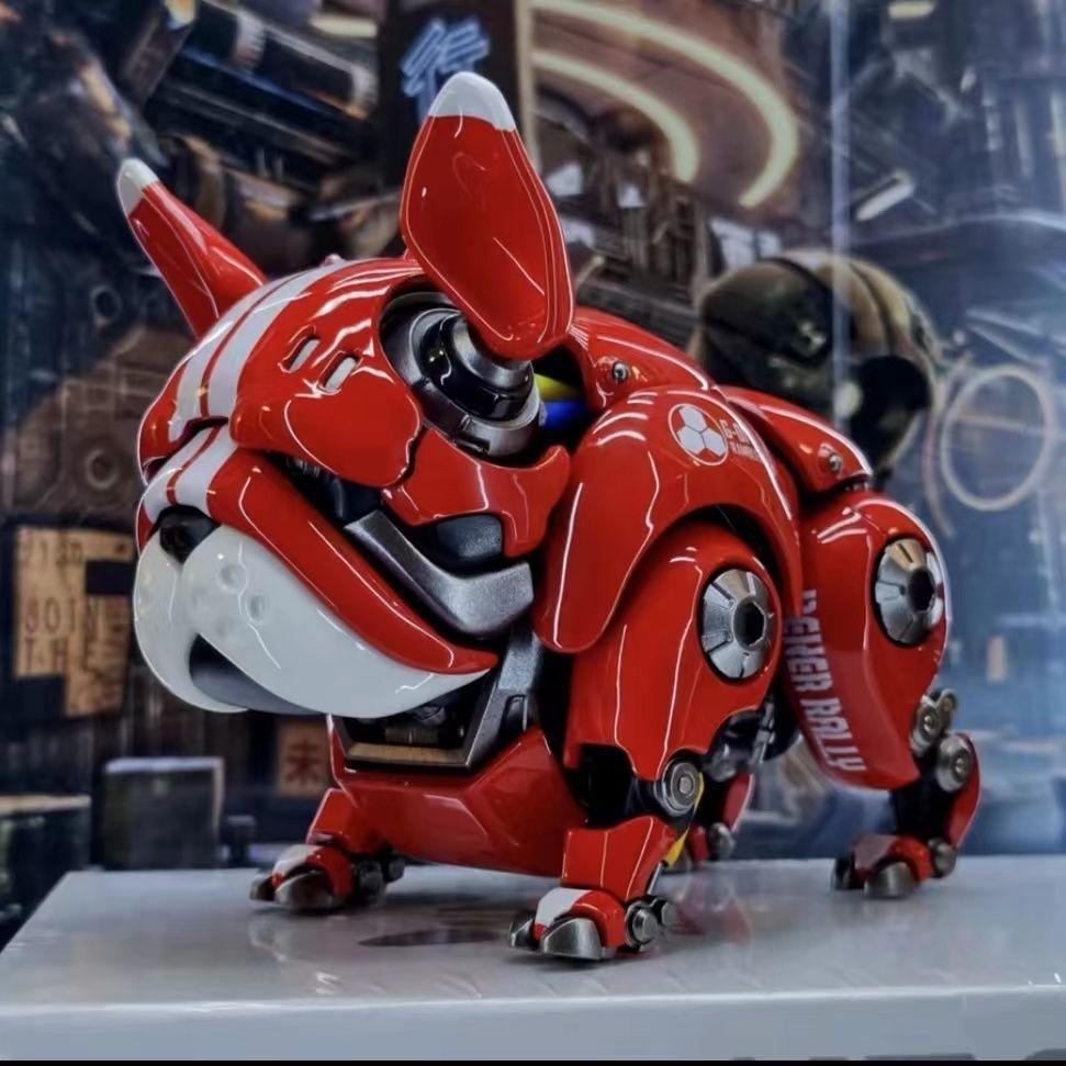 Mechanical Dog Figure Doll Cartoon Anime Bulldog Joint Movable Cute Pet Tide Play Office Model Car Ornament Gift Kids Funny Toy