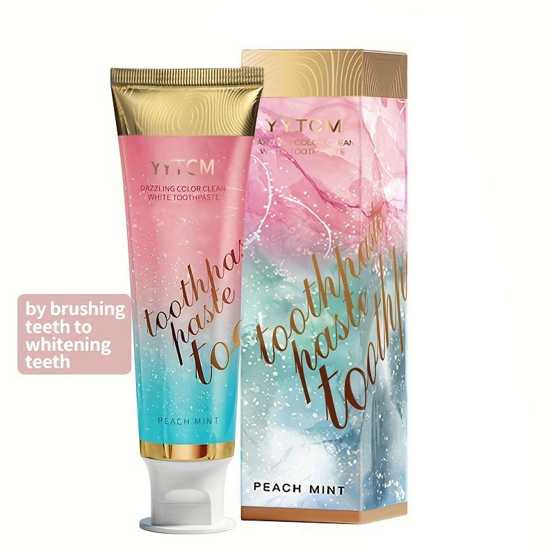 Peach Mint Flavor Toothpaste, Deep Cleansing Freshen Breath, Colorful 100g (3.53oz) - 1pc, Toothpaste