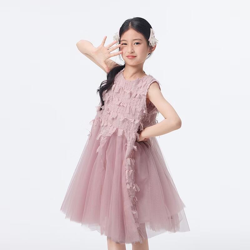 Little Yinman Girls' Sweet Mesh Patchwork Sleeveless Princess Dress